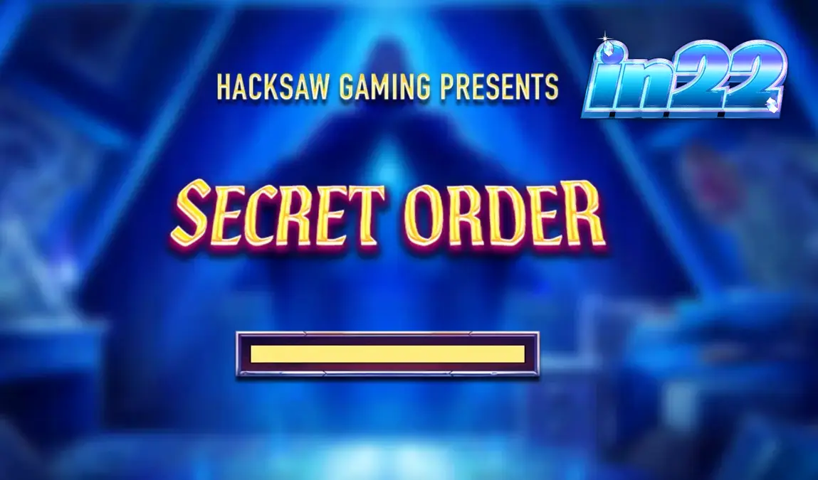 Tampilan layar game slot Secret Order dengan tema okultisme dan simbol misterius.